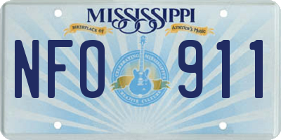 MS license plate NFO911