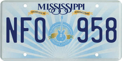 MS license plate NFO958
