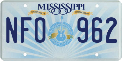 MS license plate NFO962