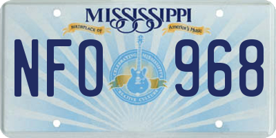 MS license plate NFO968
