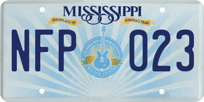 MS license plate NFP023