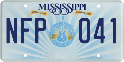 MS license plate NFP041