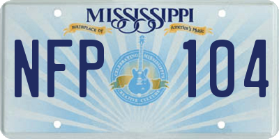 MS license plate NFP104