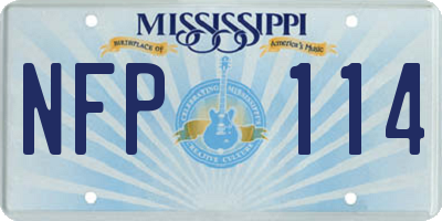 MS license plate NFP114