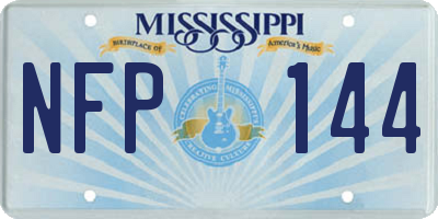MS license plate NFP144