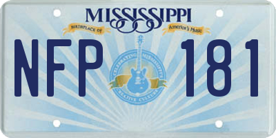 MS license plate NFP181