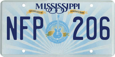 MS license plate NFP206