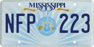 MS license plate NFP223