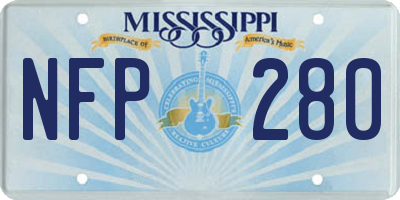 MS license plate NFP280