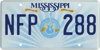 MS license plate NFP288