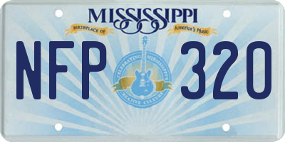 MS license plate NFP320