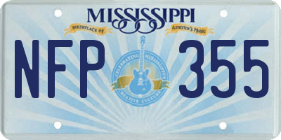 MS license plate NFP355