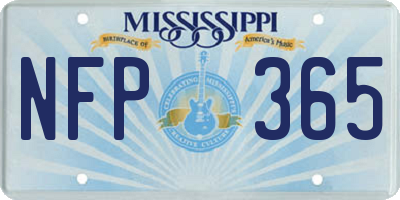 MS license plate NFP365