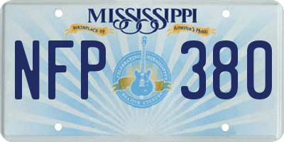 MS license plate NFP380