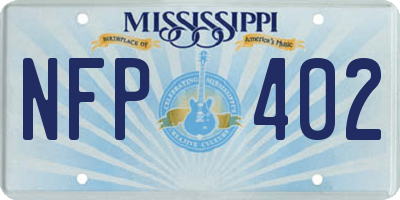 MS license plate NFP402