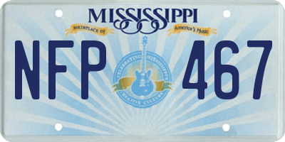 MS license plate NFP467