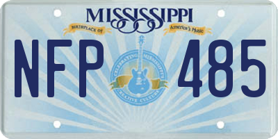 MS license plate NFP485