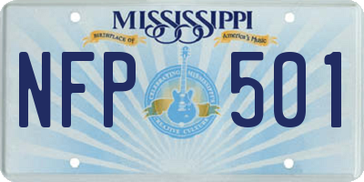 MS license plate NFP501