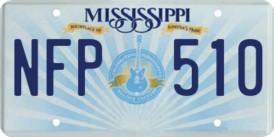 MS license plate NFP510