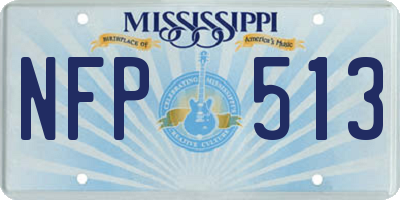 MS license plate NFP513
