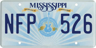 MS license plate NFP526