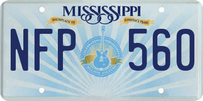 MS license plate NFP560