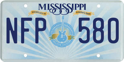 MS license plate NFP580