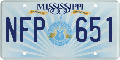 MS license plate NFP651