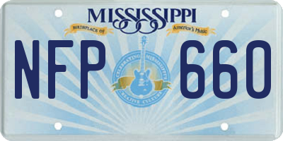 MS license plate NFP660
