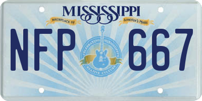 MS license plate NFP667