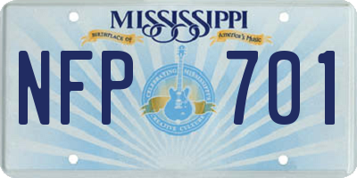 MS license plate NFP701
