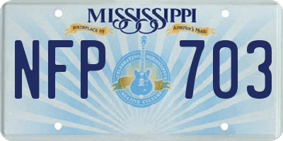 MS license plate NFP703