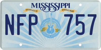 MS license plate NFP757