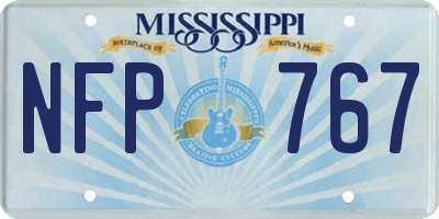 MS license plate NFP767