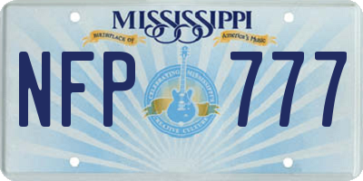 MS license plate NFP777