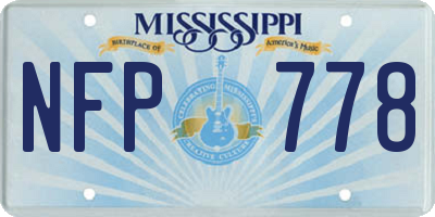 MS license plate NFP778