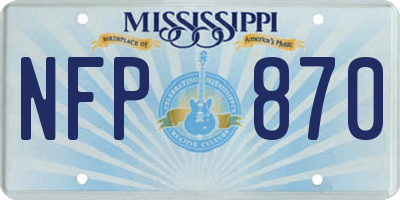 MS license plate NFP870