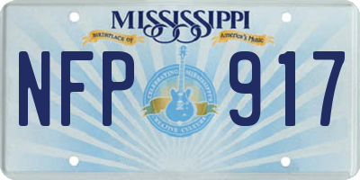 MS license plate NFP917