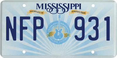 MS license plate NFP931