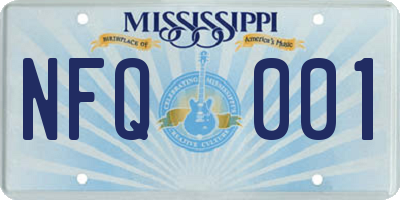 MS license plate NFQ001