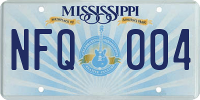 MS license plate NFQ004