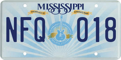 MS license plate NFQ018