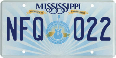 MS license plate NFQ022