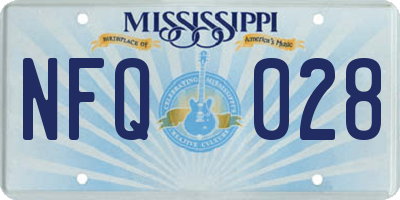 MS license plate NFQ028