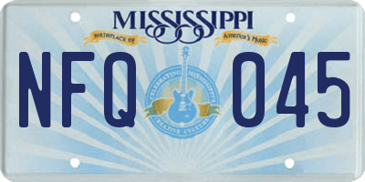 MS license plate NFQ045