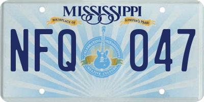 MS license plate NFQ047