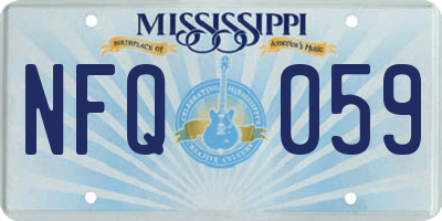 MS license plate NFQ059