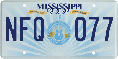MS license plate NFQ077