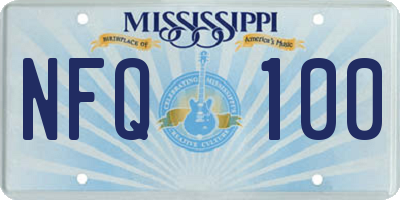 MS license plate NFQ100