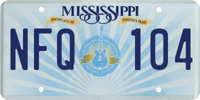 MS license plate NFQ104